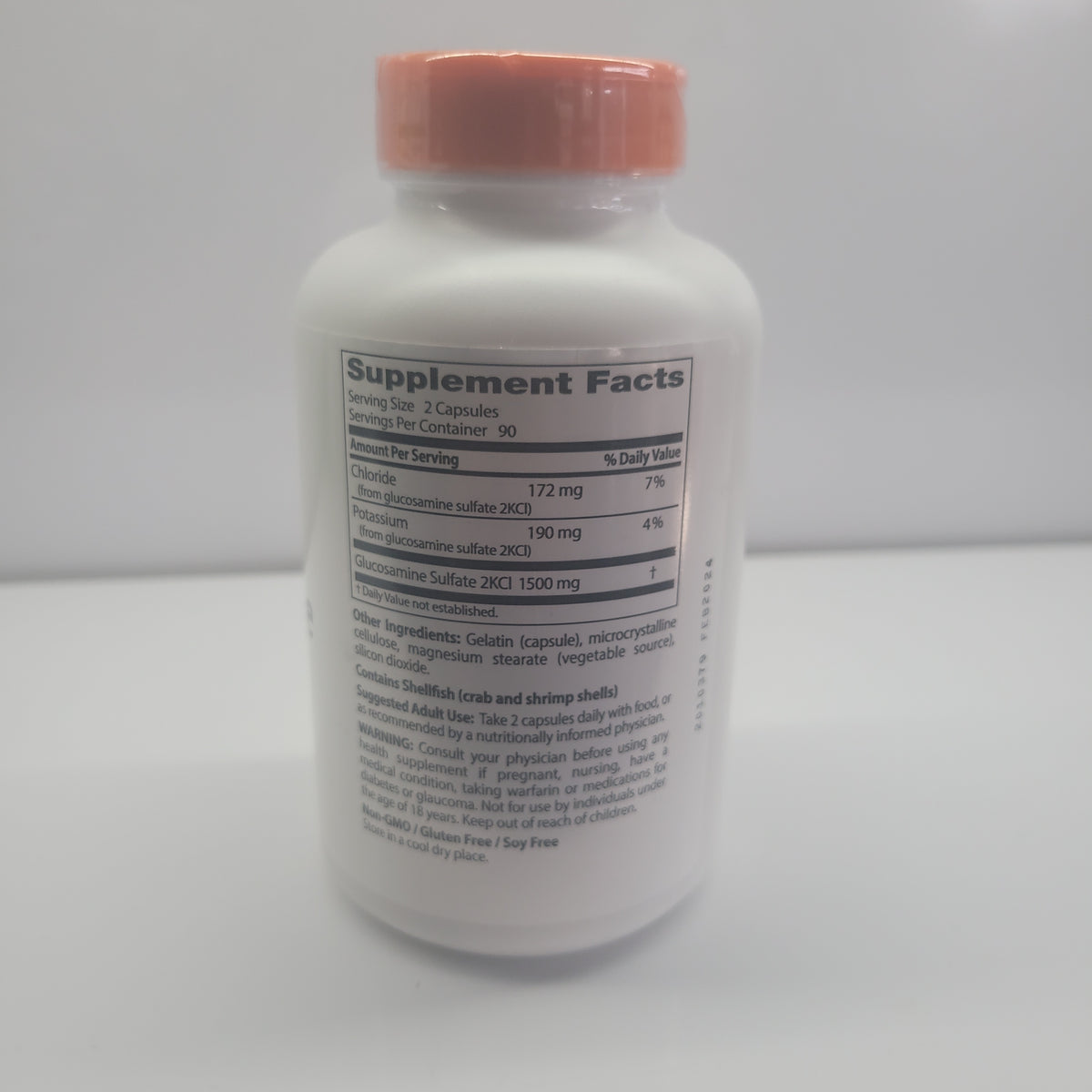 Doctor's best glucosamine sulfate 750mg 180caps exp.02/24 JBBwell