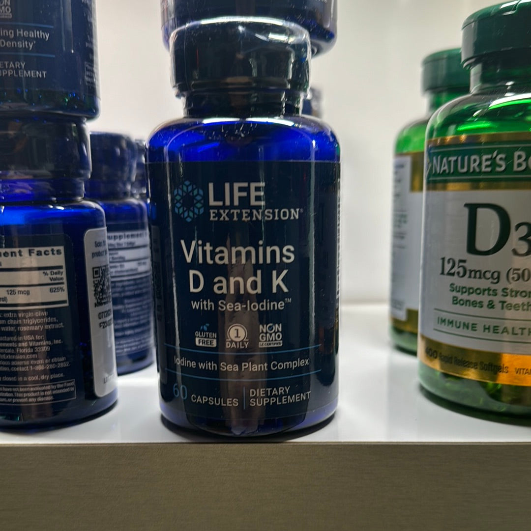 Life extension vitamins D And K, 60 Capsules JBBwell