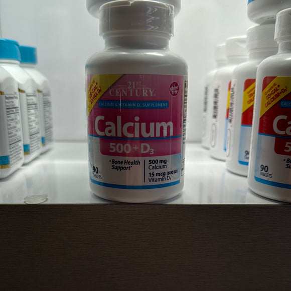 21st Century Calcium 500, D3, 90 Tablets