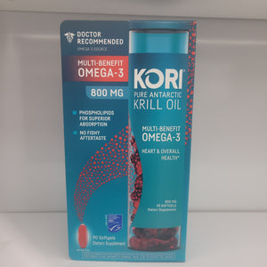 Kori pure antarctic krill oil 800mg 90softgels exp01/24