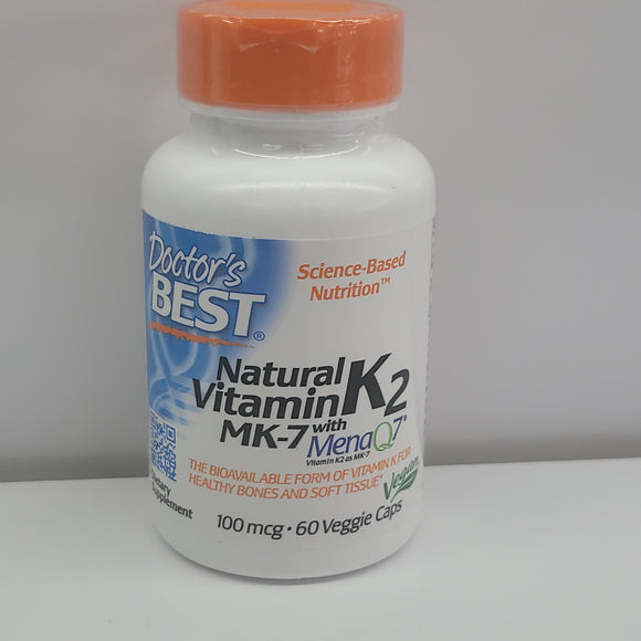 Doctor's Best Natural Vitamin K2 mk-7 with menaq7 100mcg 60 veggies exp.01/24