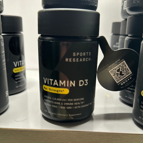 Sports research Vitamin, D3, 120 SoftGels