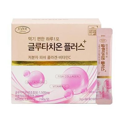 Ever Glutathione, Fish Collagen, Vitamin C, 60 pk