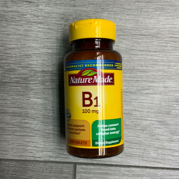 Nature Made B1 100mg 100 Tablets Exp. 06/2026