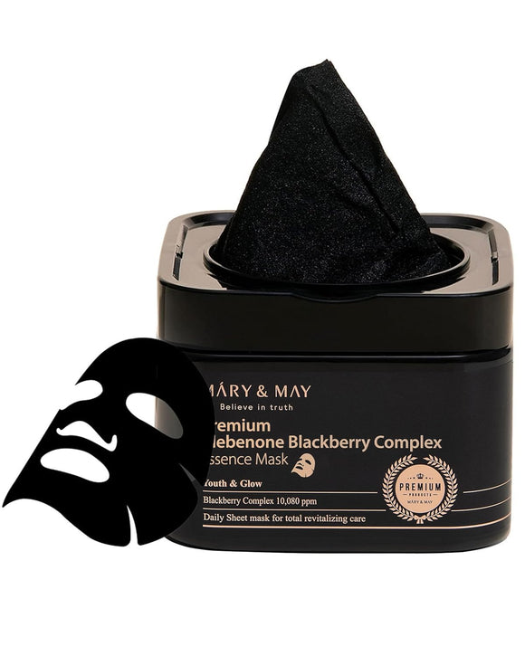 <RED> Mary & May Premium Idebenone Blackberry Complex Essence Mask 20