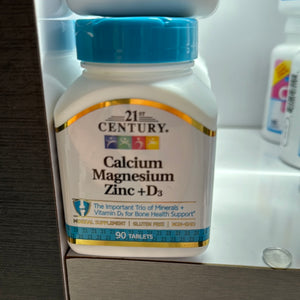 21st Century Calcium, Magnesium, Zinc, D3, 90 Tablet