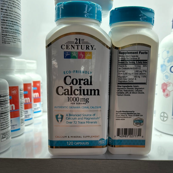 21st Century Coral Calcium, 1000mg, 120 Capsules