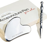Rena Chris Gua Sha Stainless Steel & Acupressure Pen set
