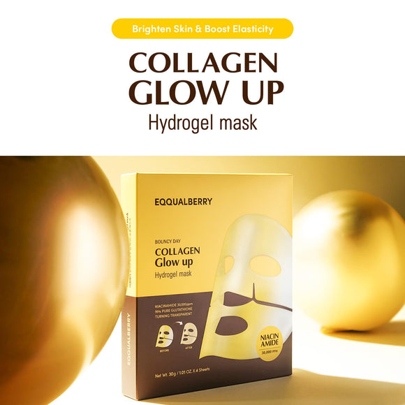 EqqualBerry Bouncy Day Collagen Glow Up Hydrogel Mask 4pk