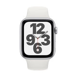 Apple Watch Series SE GPS 44mm Silver Aluminum Smartwatch - White Sport Band