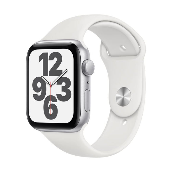 Apple Watch Series SE GPS 40mm Silver Aluminum Smartwatch - White Sport Band