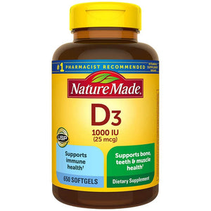 Nature Made Vitamin D3 25 mcg., 650 Softgels Exp. 04/24