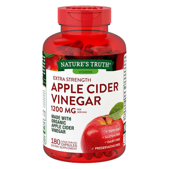 Nature's Truth Apple Cider Vinegar 1200 mg., 180 Capsules Exp. 01/25