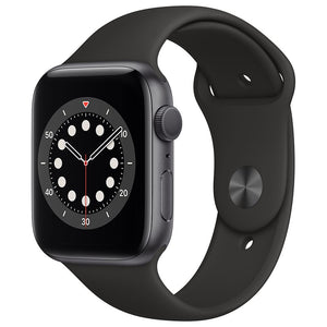 Apple Watch Series 6 GPS/ Cellular 44mm Space Gray Aluminum Smartwatch - Black Sport Band