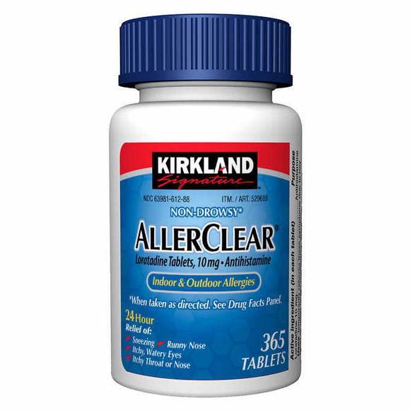 Kirkland Signature Non-Drowsy AllerClear Antihistamine 10mg., 365 Tablets Exp.07/24