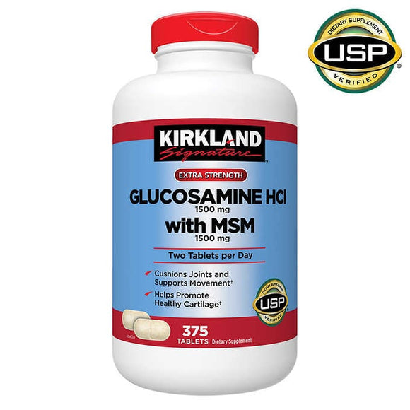 Kirkland Signature Glucosamine with MSM, 375 Tablets Exp. 06/25
