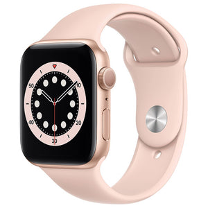 Apple Watch Series 6 GPS/ Cellular 44mm Gold Aluminum Smartwatch - Pink Sand Sport Band