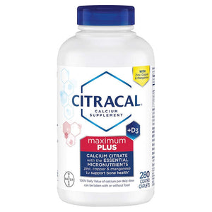 Citracal Maximum Plus Calcium Citrate + D3, 280 Caplets Exp. 05/24