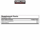Kirkland Signature Calcium 600 mg. with Vitamin D3, 500 Tablets Exp. 09/24