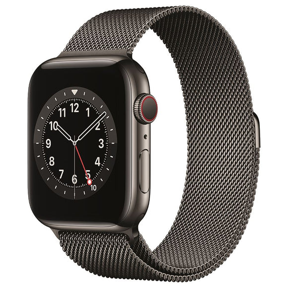 Apple Watch Series 6 GPS/ Cellular 40mm Graphite Stainless Steel Smartwatch - Graphite Milanese Loop