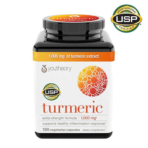 youtheory Turmeric Extra Strength Formula 1,000 mg., 180 Capsules Exp. 10/25