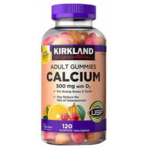Kirkland Signature Calcium 500 mg with D3, 120 Adult Gummies Exp. 03/24