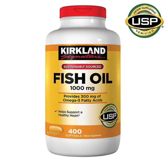 Kirkland Signature Fish Oil 1000 mg., 400 Softgels Exp.06/25
