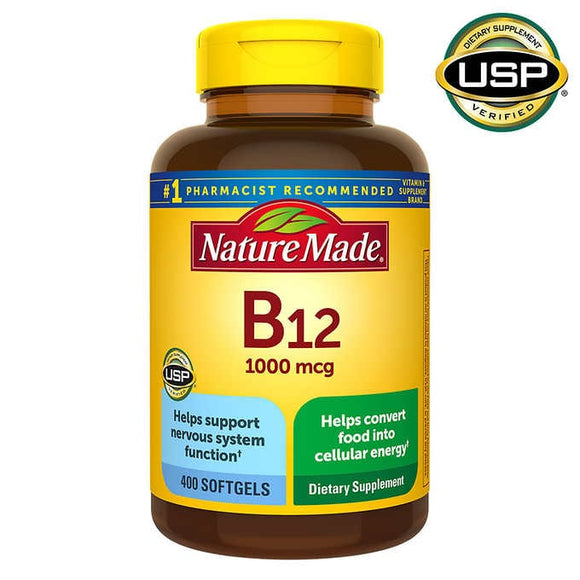 Nature Made Vitamin B12 1000 mcg., 400 Softgels Exp. 08/2025