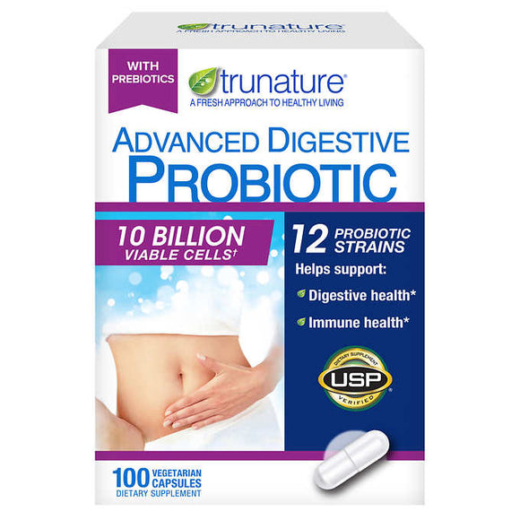 trunature Advanced Digestive Probiotic, 100 Capsules Exp. 07/24