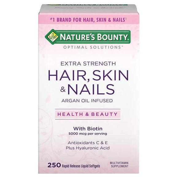 Nature's Bounty Hair, Skin and Nails, 250 Softgels Exp 12/23