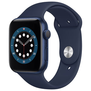 Apple Watch Series 6 GPS 44mm Blue Aluminum Smartwatch - Deep Navy Sport Band