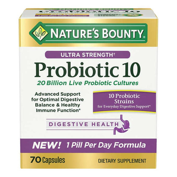 Nature's Bounty Ultra Strength Probiotic 10, 70 Capsules Exp. 12/24