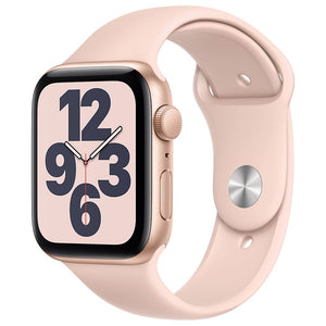 Apple Watch Series SE GPS/ Cellular 44mm Gold Aluminum Smartwatch - Pink Sand Sport Band
